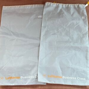 Set of two Lufthansa Business Class nylon drawstring bags